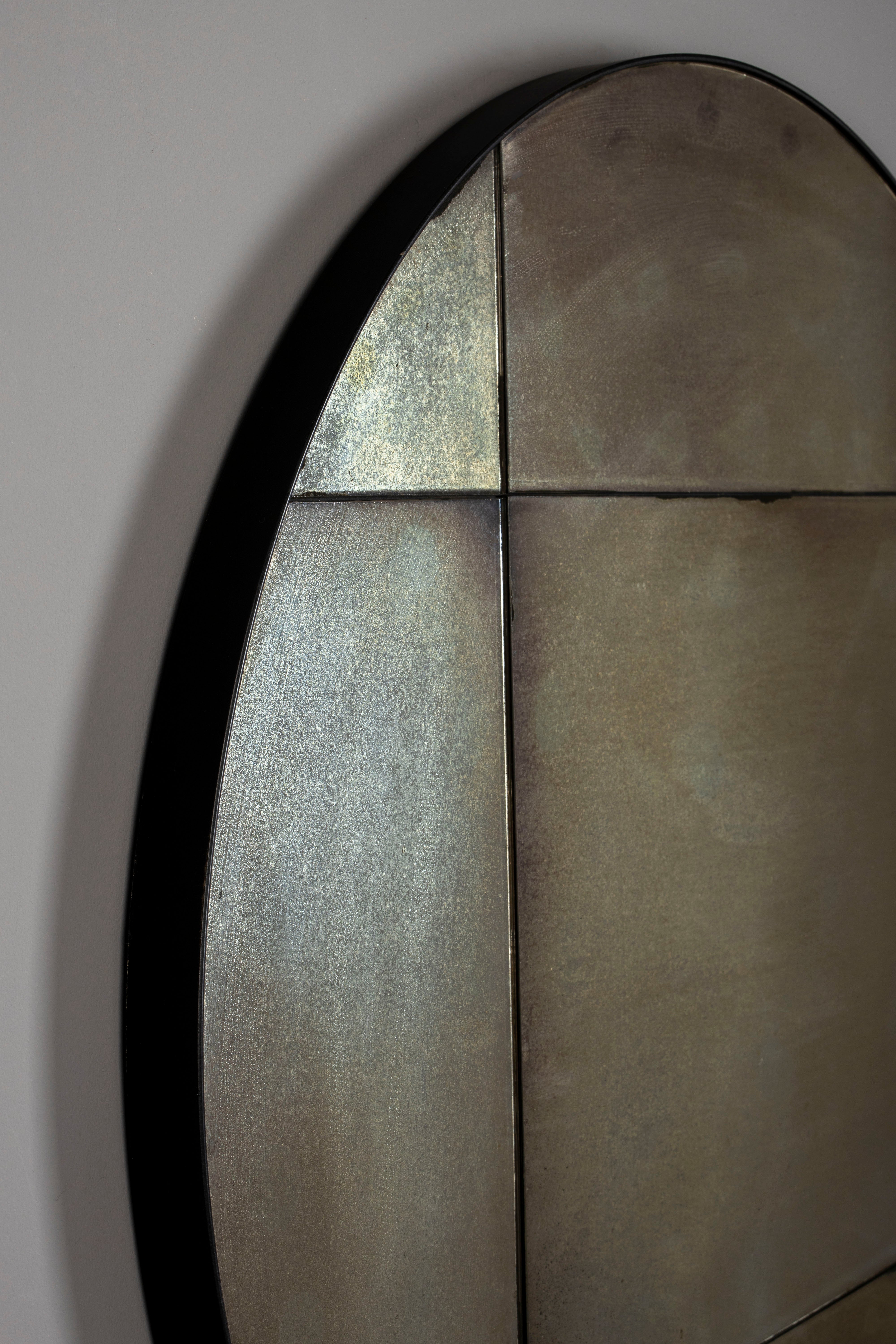 Dutchbone Mado Antique Finish Round Wall Mirror Large